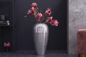 Dizajnová váza Khalil 50 cm strieborná