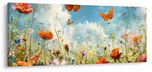 Obraz - Motýle na letnej lúke (120x50 cm)
