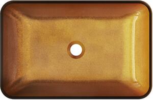 Mexen Megan, sklenené umývadlo na dosku, 56 x 36 cm, zlatá, 24135650