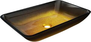 Mexen Megan, sklenené umývadlo na dosku 56 x 36 x 11 cm, tmavá zlatá, 24135651