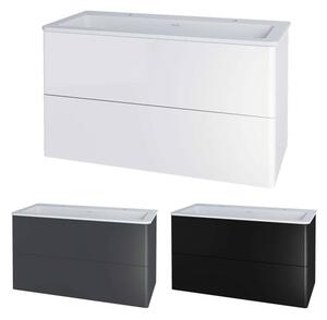 Mereo, Siena, kúpeľňová skrinka s umývadlom z liateho mramoru 101 cm, biela , antracit , čierna, MER-CN442M2