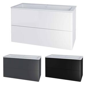 Mereo, Siena, kúpeľňová skrinka s umývadlom z liateho mramoru 101 cm, biela , antracit , čierna, MER-CN442M1