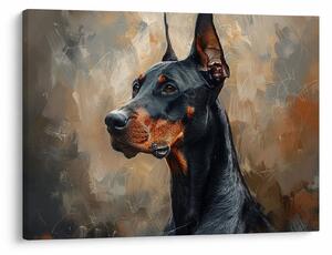 Obraz - Portrét Dobermana (70x50 cm)