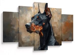 Obraz - Portrét Dobermana (150x105 cm)