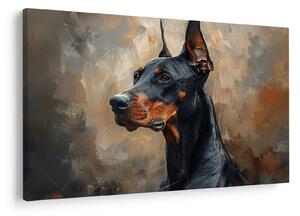 Obraz - Portrét Dobermana (90x60 cm)