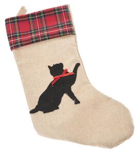 Vianočná textilná ponožka Mačka, 48 cm