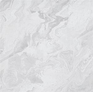 Vliesové tapety na stenu Evolution 10318-14, rozmer 10,05 m x 0,53 m, mramor biely so striebornými kontúrami, Erismann