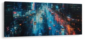 Obraz - Veľkomesto, olejomaľba (120x50 cm)