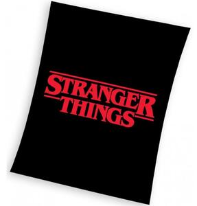 Veľká plyšová deka Stranger Things - motív Black - coral fleece 280 g/m² - 150 x 200 cm