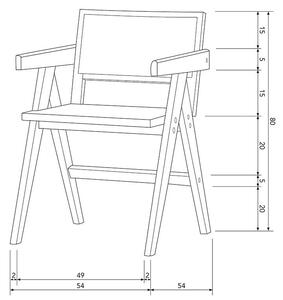 Ratanová jedálenská stolička Gunn 80 × 54 × 54 cm WOOOD
