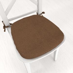 Biante Oblý podsedák z imitácie brúsenej kože Alcantara ALC-022 Hnedý - 39x37x3 cm