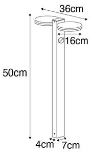 Stojanové vonkajšie svietidlo hrdzavohnedé 50 cm vrátane LED 2 svietidiel IP44 - Esmee