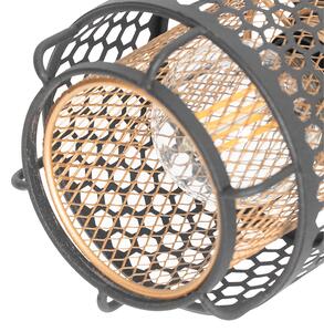 Dizajnové stropné svietidlo čierne so zlatým 3-svetlým okrúhlym - Noud
