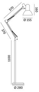 Flexibilná stojacia lampa AURIQ 1xE27/60W/230V 184 cm biela