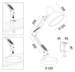 Stolná lampa AURIQ 1xE27/60W/230V modrá