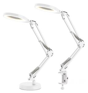 LED stmievateľná stolová lampa s lupou 2 v 1 AURIQ LOUPE LED/10W/5V 3000/4000/6500K biela