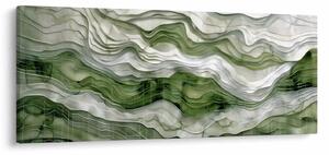 Obraz - Zelenobiele vlnky (120x50 cm)