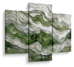 Obraz - Zelenobiele vlnky (90x60 cm)