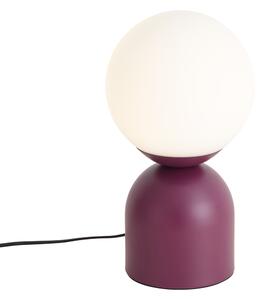 Hotelovo elegantná stolná lampa fialová s opálovým sklom - Pallon Trend