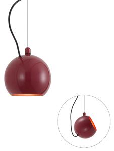 Dizajnová závesná lampa červená pre 1-fázový koľajnicový systém - Slimline Sara