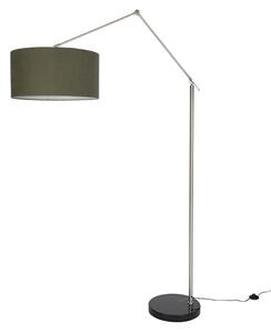 Stojaca lampa čierna nastaviteľná so zeleným tienidlom 50 cm - Editor