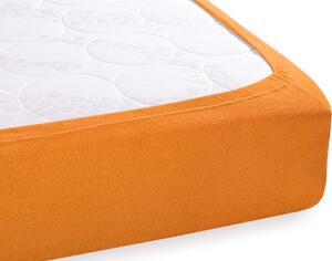 Froté napínacie prestieradlo na vysoký matrac FR-006 Oranžové 200 x 220 - výška 30 cm