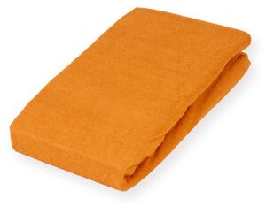 Froté napínacie prestieradlo na extra vysoký matrac FR-006 Oranžové 200 x 220 - výška 40 cm