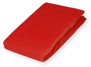 Froté napínacie prestieradlo na extra vysoký matrac FR-007 Sýto červené 200 x 220 - výška 40 cm