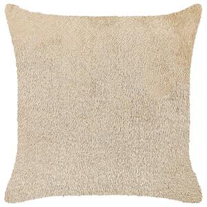 Dekoratívny vankúš béžový umelá kožušina polyester 45 x 45 cm bez vzoru jednofarebný štvorcový tvar boho štýl doplnky
