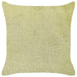 Dekoratívny vankúš zelený umelá kožušina polyester 45 x 45 cm bez vzoru jednofarebný štvorcový tvar boho štýl doplnky