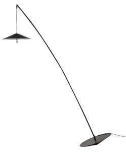 Stojaca lampa čierna kovová okrúhly podstavec kužeľové tienidlo naklápacia LED okolité osvetlenie moderný štýl obývačka