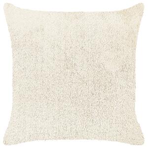 Dekoratívny vankúš svetlobéžový umelá kožušina polyester 45 x 45 cm bez vzoru jednofarebný štvorcový tvar boho štýl doplnky