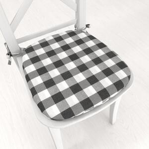 Biante Oblý podsedák Rebeka RE-010 Sivo-biela kocka veľká - 39x37x3 cm