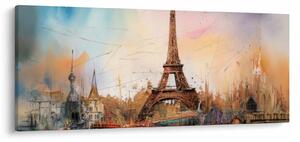 Obraz - Maľba Eiffelovej veže (120x50 cm)