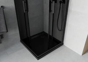 MEXEN - Rio sprchovací kút, rohový 70 x 70 cm, grafit, čierna + vanička Flat, čierna - 860-070-070-70-40-4070B