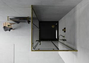MEXEN - Rio sprchovací kút, rohový 70 x 70 cm, grafit, zlatá + vanička Flat, čierna - 860-070-070-50-40-4070G