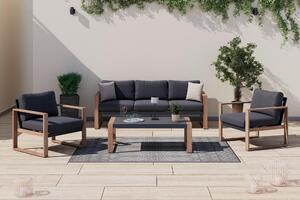 TERASOVÁ SEDACIA SÚPRAVA 4-dielne, kov, sklo, textil Ambia Garden - Série záhradného nábytku, Online Only