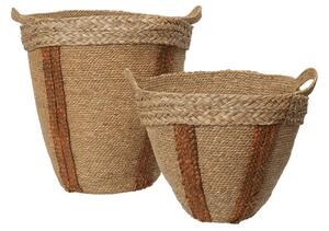 Ferm LIVING - Mar Woven Košík Set of 2 Natural/Red Brown