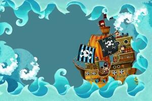 Samolepiaca tapeta pirátska loď na mori - 150x100