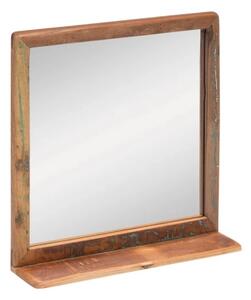 Masívne kúpeľňové zrkadlo Kalkata z recyklovaného dreva, lakované, viacfarebné – 70×70 cm