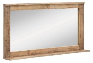 Masívne kúpeľňové zrkadlo Pune II z mangového dreva, lakované, prírodná farba – 124×65 cm