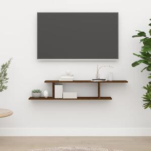 Nástenná TV polica hnedý dub 125x18x23 cm spracované drevo