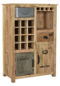 Masívna komoda Highboard Pune z mangového dreva, lakovaná, prírodná farba – 80×43×110 cm