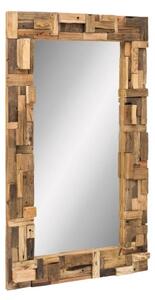 Masívne zrkadlo Kavali z recyklovaného starého dreva, neupravené, hnedé – 105×180 cm