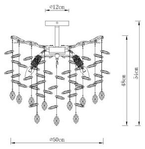 Globo 64138DS - Luster na tyči QUEENA 6xE14/40W/230V strieborný