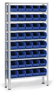 Regál s plastovými boxmi BASIC, 1730 x 850 x 300 mm, 40x box B