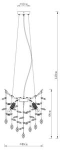 Globo 64138HS - Závesný luster QUEENA na lankách 4xE14/40W/230V strieborný