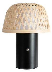 Lindby - Nifelia LED Prenosné Stolová Lampa Dim. CCT Drevo/Čierna