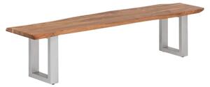 Masívna lavica Bullwer z akáciového dreva, lakovaná, hnedá – 160×40 cm