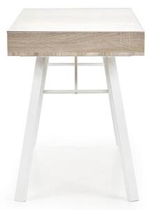 PISACÍ STÔL BASILE DUB SONOMA BIELY + SKLO 120 cm